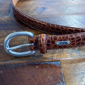 Lauren Ralph Lauren Croc Brown Leather Belt L